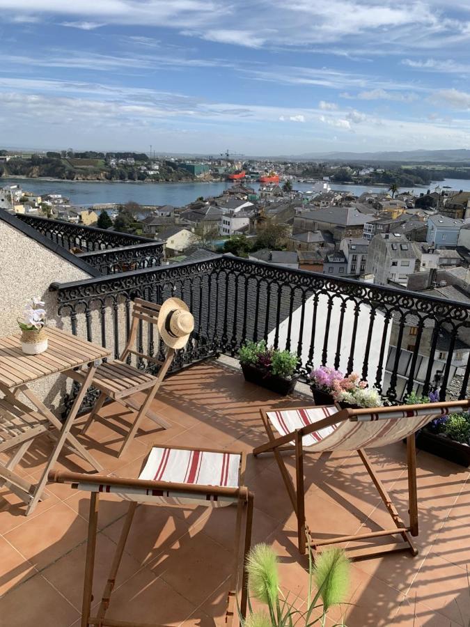 Moderno Piso Con La Mejor Terraza De Ribadeo Y Vistas Maravillosas Luaran gambar